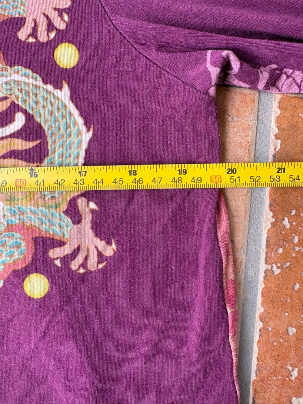 Johnny Was Floral Dragon Print Long Sleeve Bamboo Knit Jersey Tee Shirt Size M - Picture 5 of 6